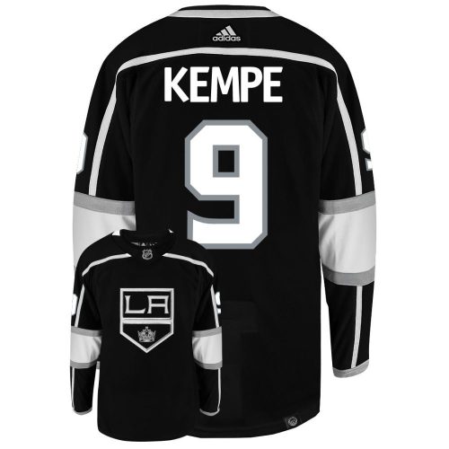 Adrian Kempe Los Angeles Kings Adidas Primegreen Authentic Home NHL Hockey Jersey - Back/Front View